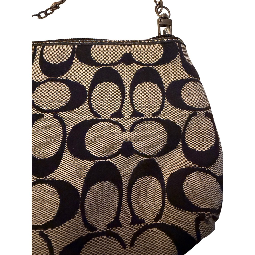 Coach Signature Monogram Canvas Added Charm Chain Wristlet Clutch 1941 Logo - Picture 9 of 9